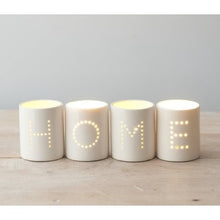 Load image into Gallery viewer, Ceramic HOME T Light Holders - Set of 4
