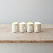 Load image into Gallery viewer, Ceramic HOME T Light Holders - Set of 4
