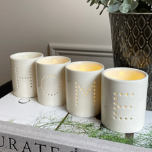 Load image into Gallery viewer, Ceramic HOME T Light Holders - Set of 4
