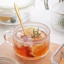 Load image into Gallery viewer, Embossed Glass Tea and Coffee Cup, 325ml
