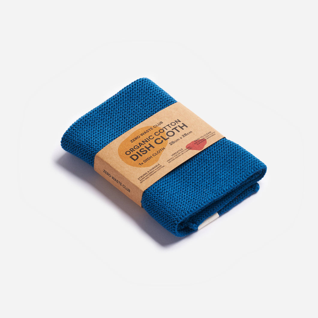 Dish Cloths - 100% Organic Cotton - Deep Sea Blue
