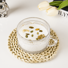 Load image into Gallery viewer, Embossed Glass Tea and Coffee Cup, 325ml
