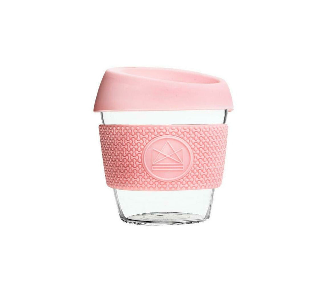 Neon Kactus Reusable Glass Coffee Cup - Pink Flamingo