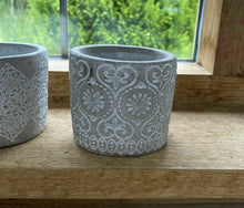 Load image into Gallery viewer, Ceramic Patterned Candle Holder - Plant Pot - Grey
