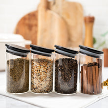 Load image into Gallery viewer, Black Bamboo Lid Spice Jars 8.5oz (250ml)
