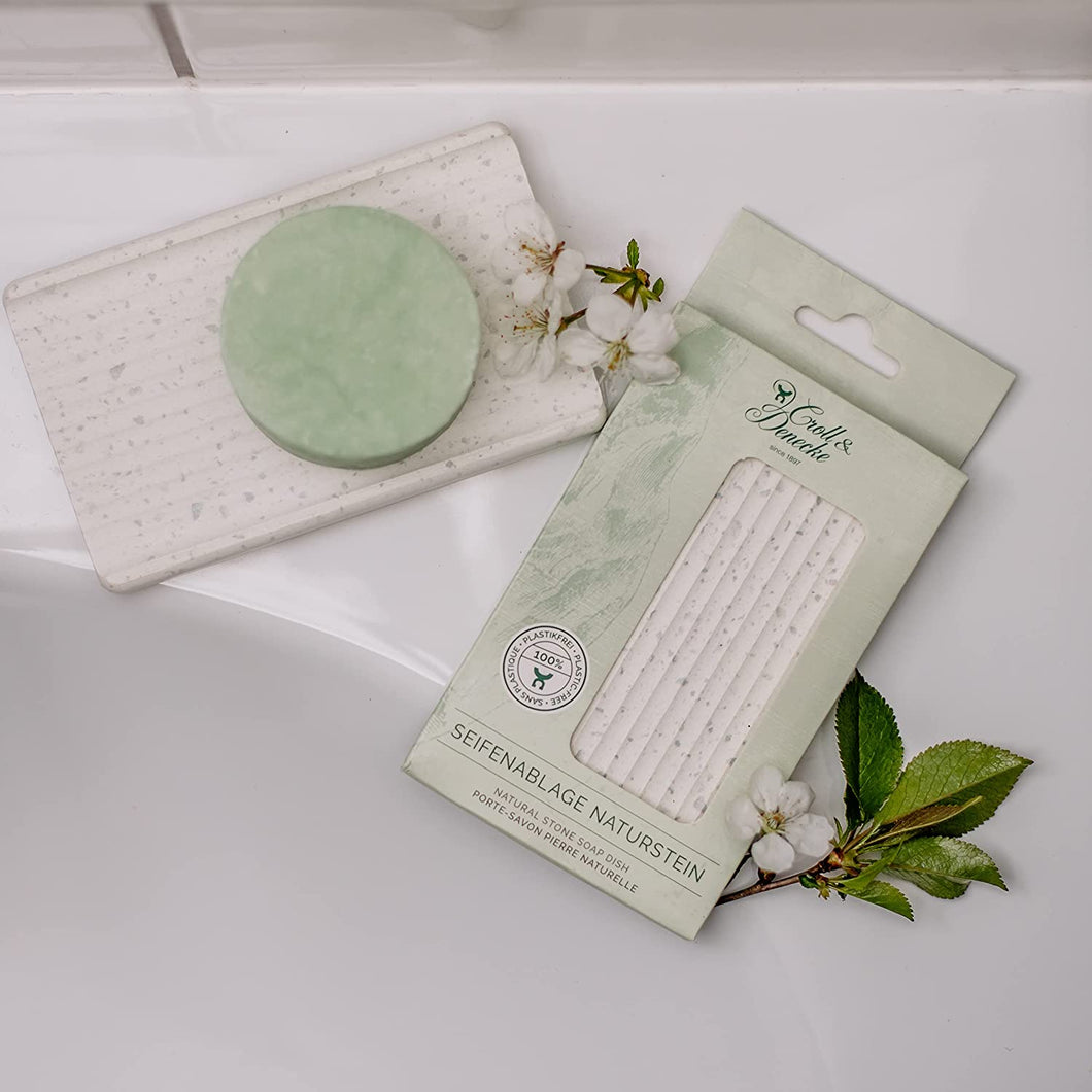 Natural Stone Soap Dish - WHITE