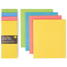 Load image into Gallery viewer, Eco Living Compostable Sponge Cleaning Cloths Rainbow - Pk of 4

