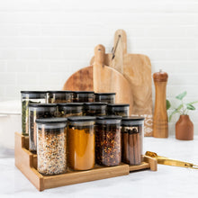 Load image into Gallery viewer, Black Bamboo Lid Spice Jars 8.5oz (250ml)
