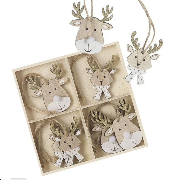 Wooden Reindeer Christmas Tree Decorations