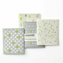 Load image into Gallery viewer, Eco Living Compostable Sponge Cleaning Cloths - Pk of 4
