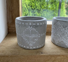 Load image into Gallery viewer, Ceramic Patterned Candle Holder - Plant Pot - Grey
