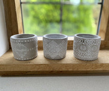 Load image into Gallery viewer, Ceramic Patterned Candle Holder - Plant Pot - Grey
