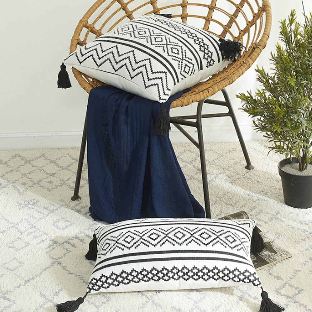 Luxury Recycled Plastic Cushion Covers - Black & White